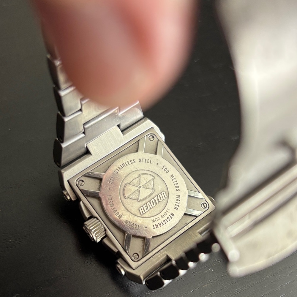 Reactor Men's Silver Watch with Black and Red Dial - Picture 2 of 4